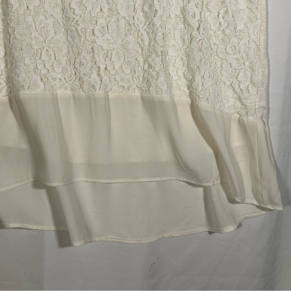 Maurices Sleeveless Ivory Lace and Sheer Trim Feminine Tunic Womens Large - Picture 5 of 7